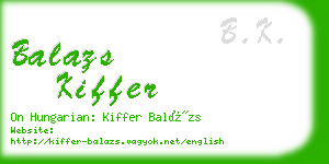 balazs kiffer business card